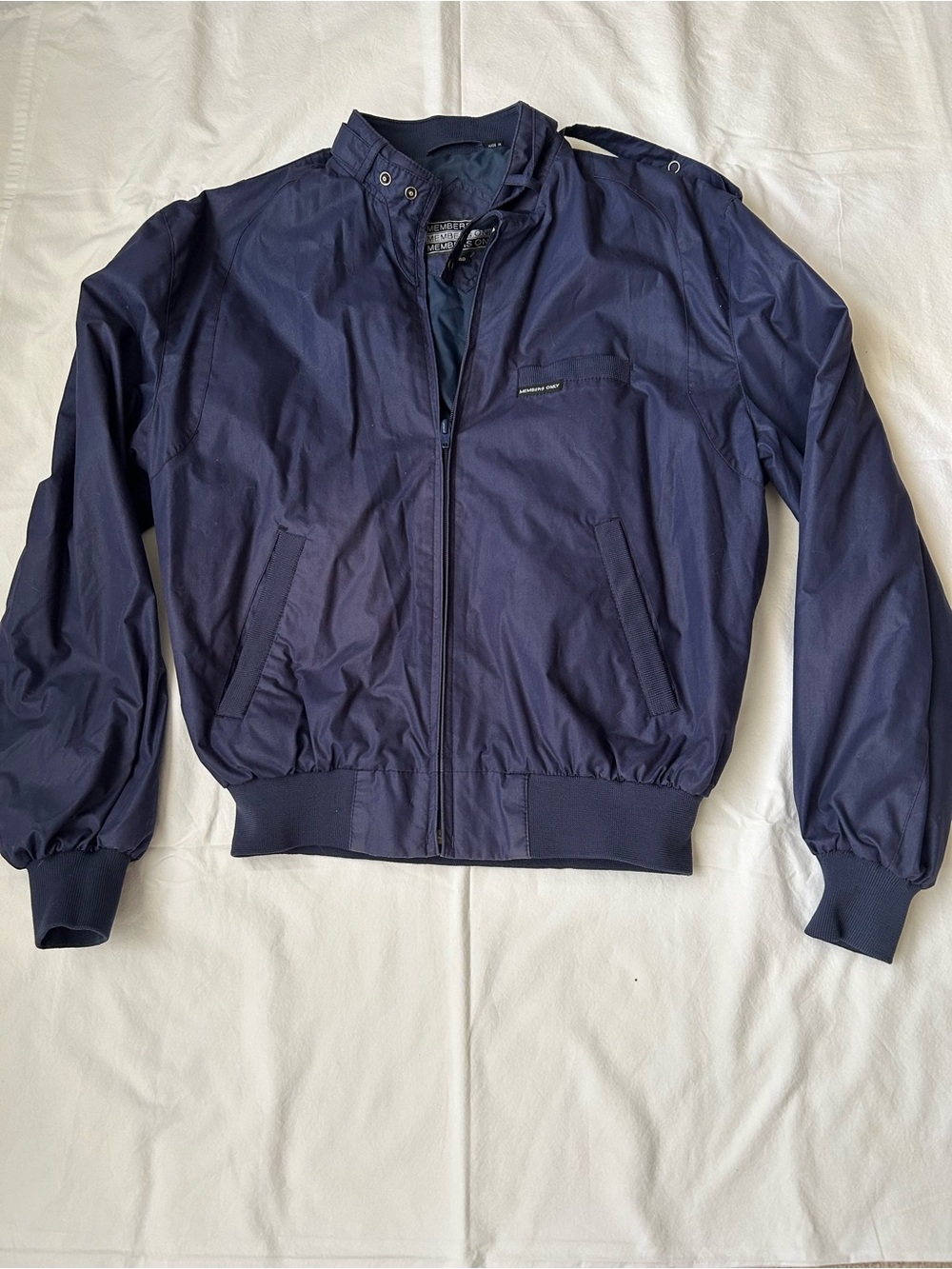 Members Only Navy Zip-Up Bomber Jacket